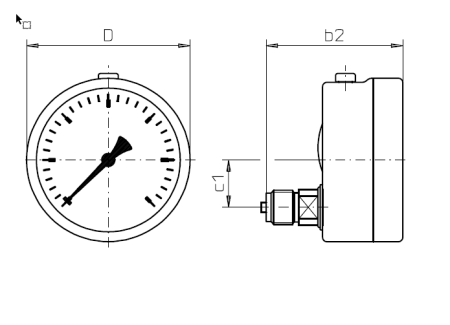 Manometer 0 bis 10 bar Ø 63mm