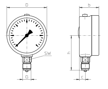 Manometer 0 bis 160 bar Ø 63mm