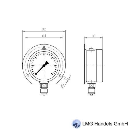 Manometer 0 bis 1600 bar Ø 100mm